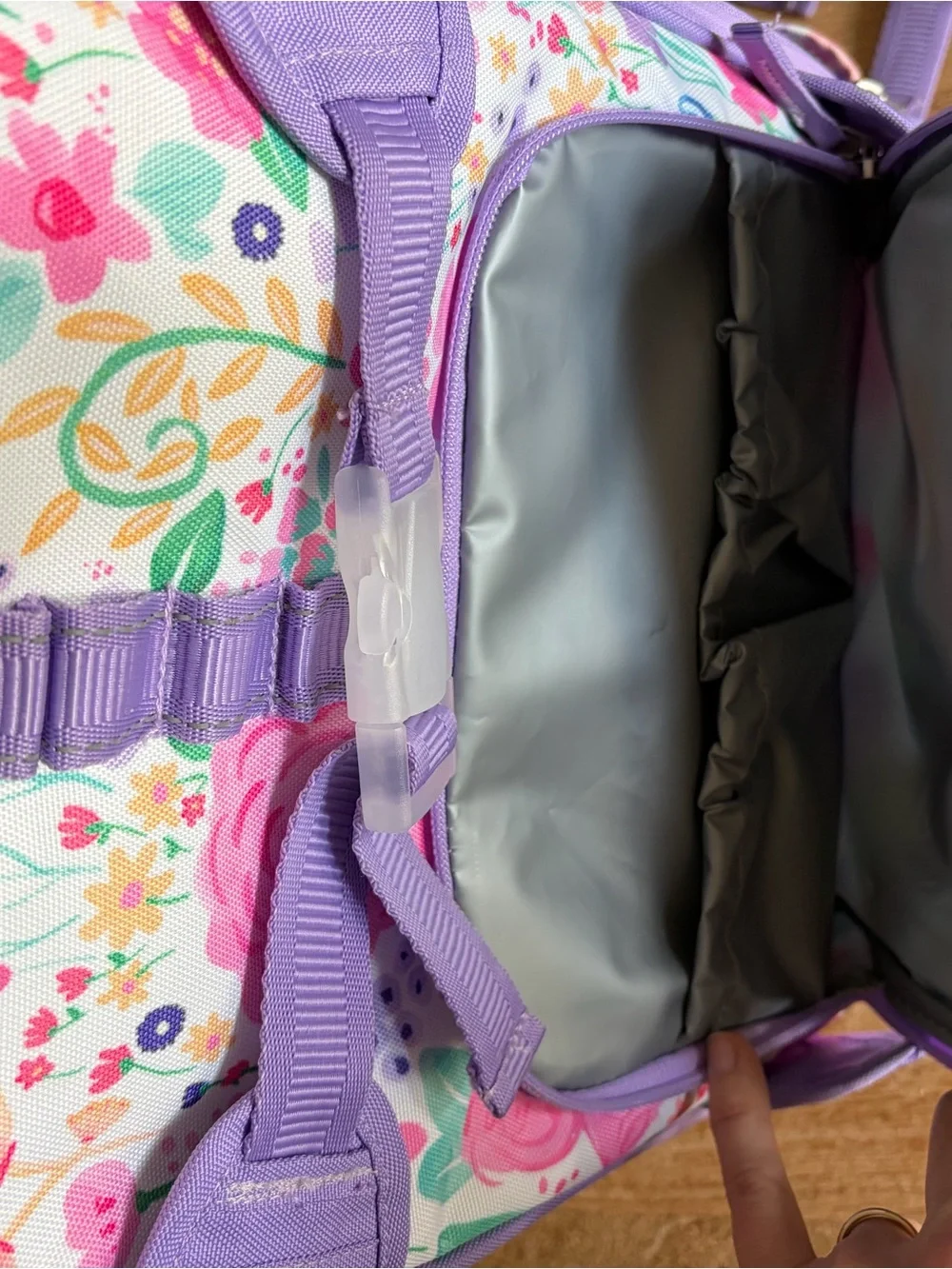 NWOT Pottery Barn Kids Lavender Floral Blooms Mackenzie Backpack Size Large